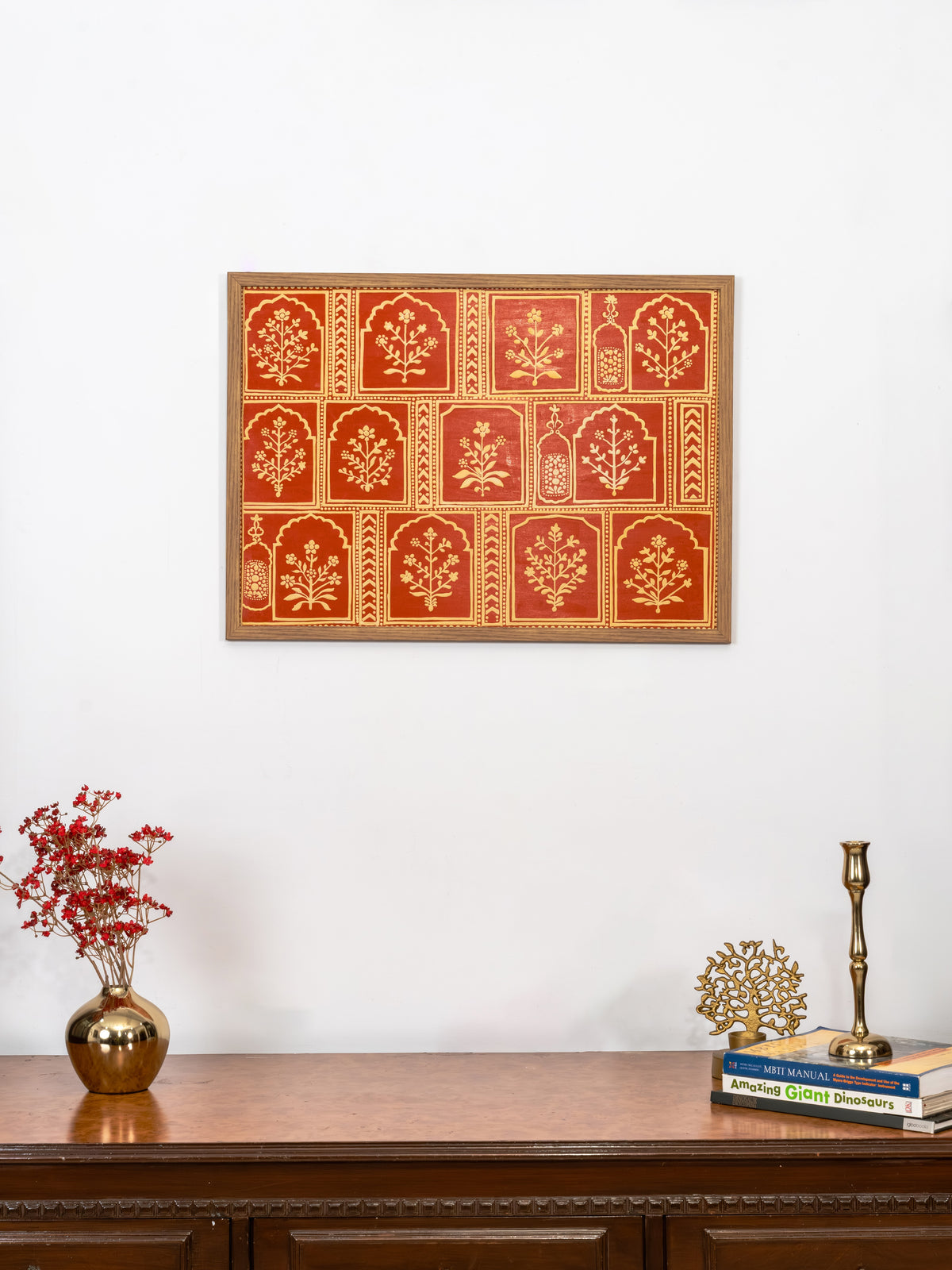 Imperial Lippan Floral Panel Grid Lippan wall art by Indyra, framed and ready to hang