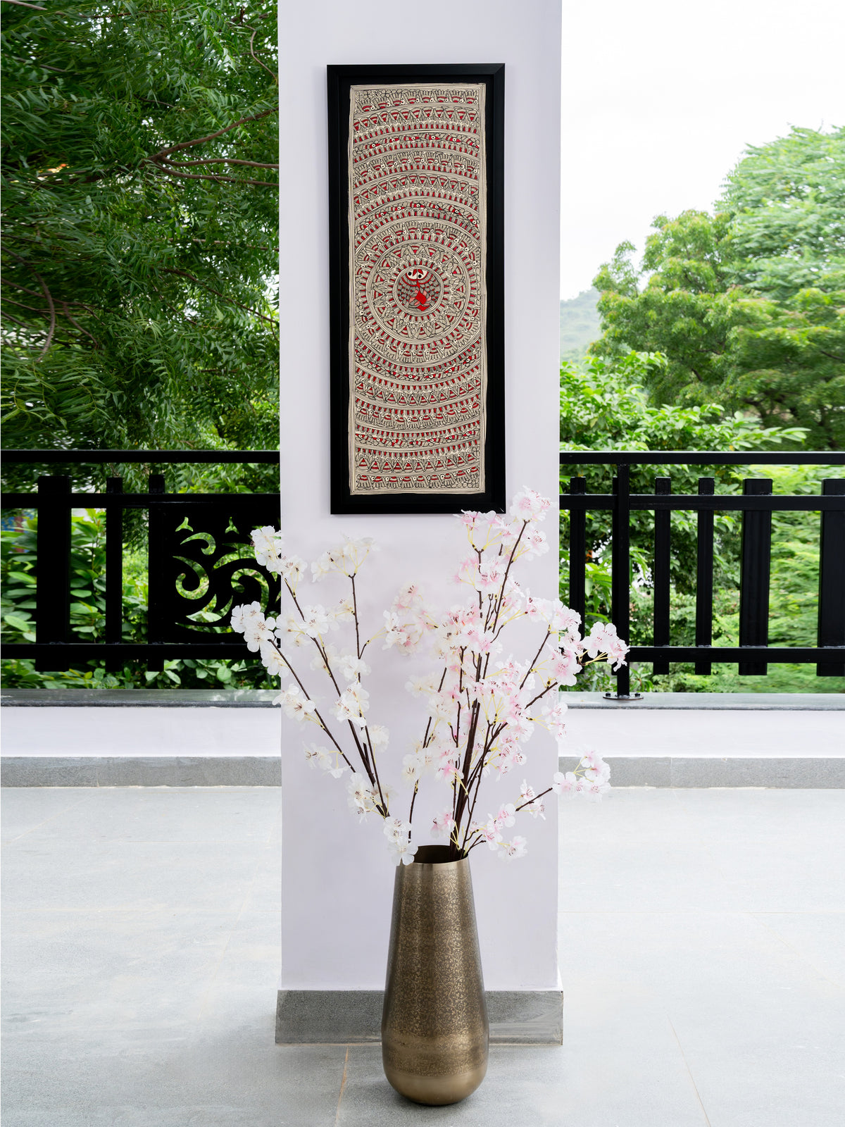 Concentric Madhubani patterns and traditional Mithila motifs in Anant Chakra