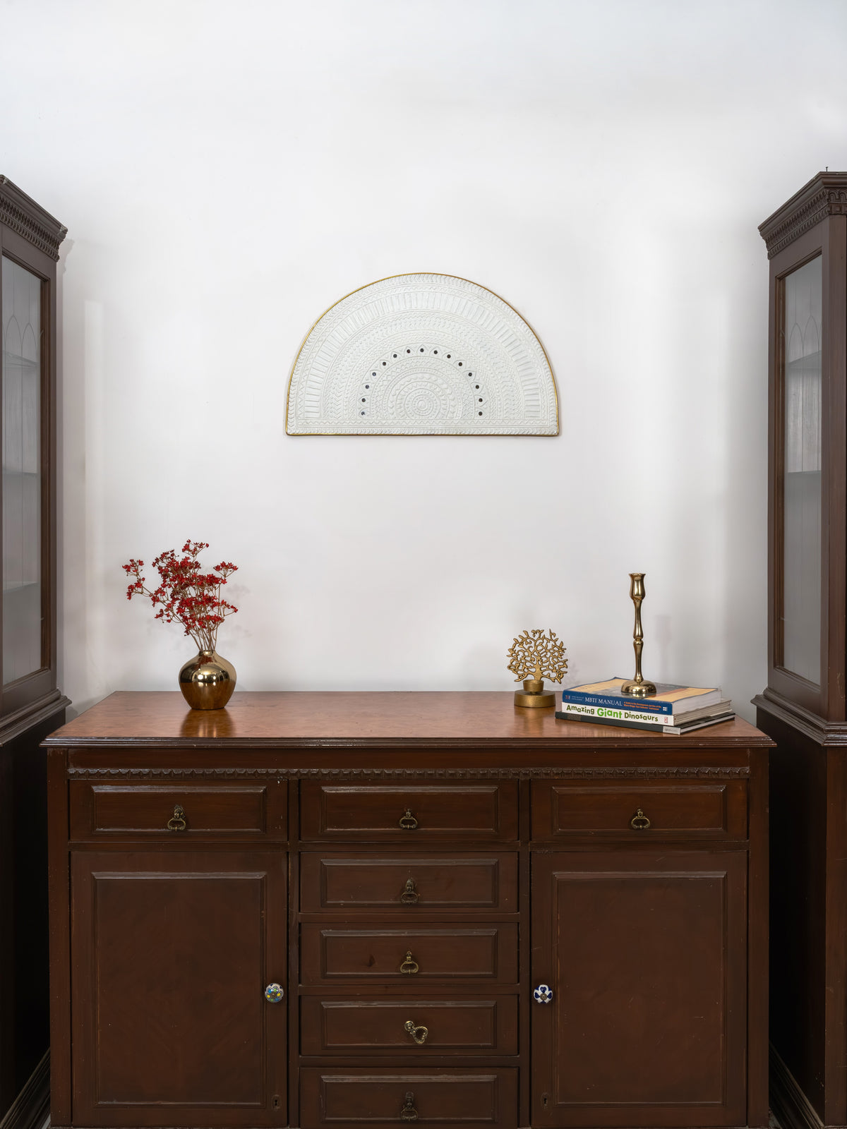 Imperial Ivory Half-Mandala Lippan Panel-2
