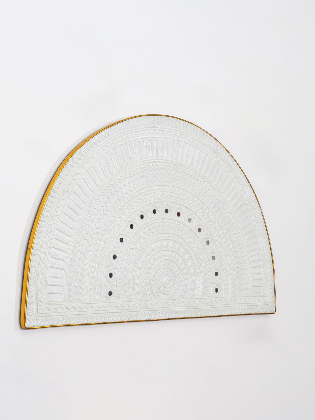 Imperial Ivory Half-Mandala Lippan Panel-5