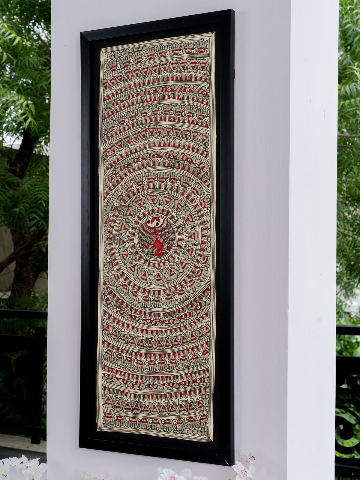 Anant Chakra, hand-painted Madhubani mandala from the Mithila region of Bihar