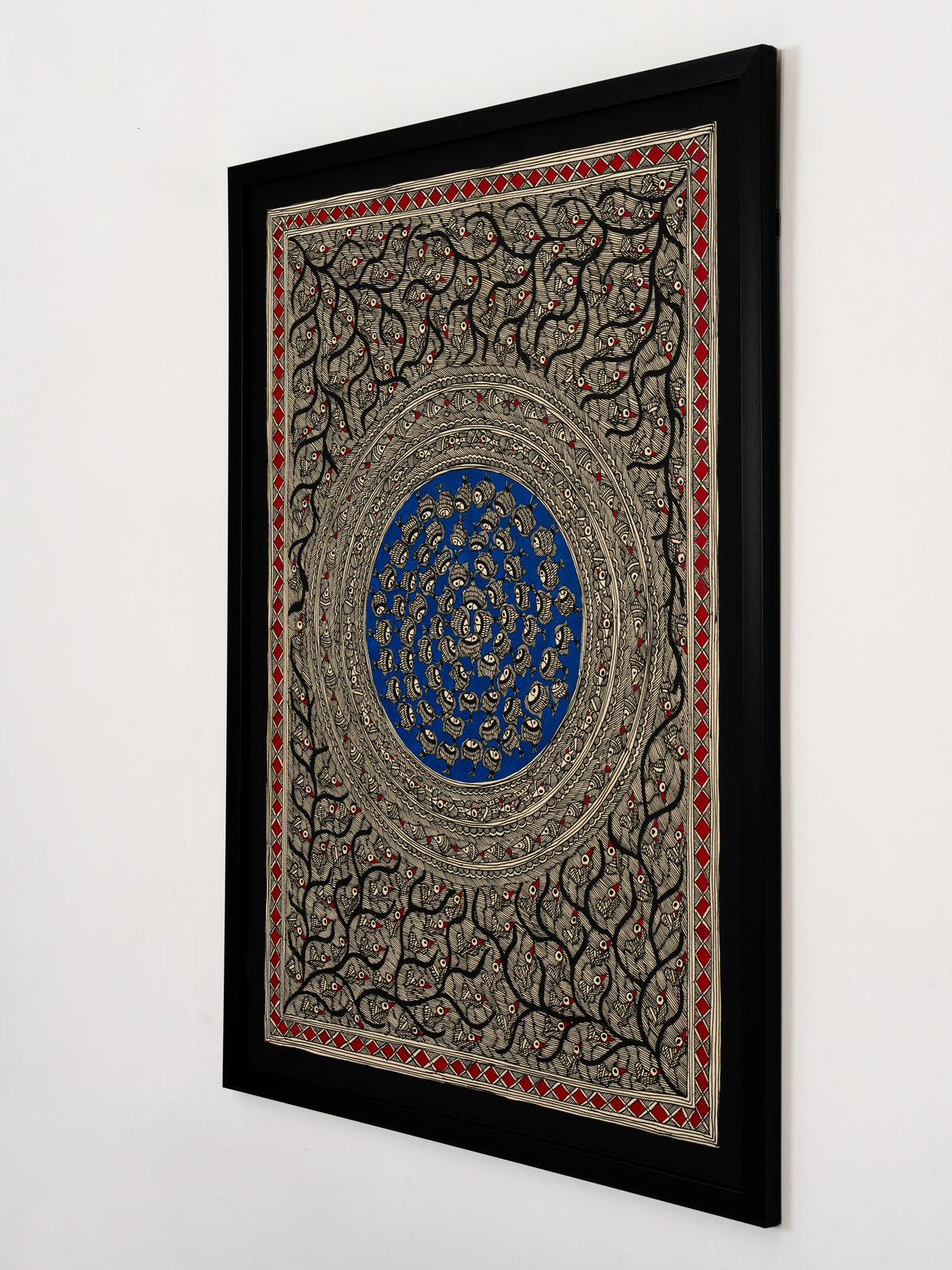 Neel Jaal, hand-painted Madhubani wall panel symbolising abundance and harmony