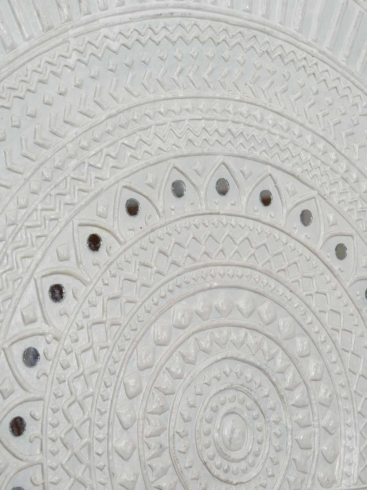 Imperial Ivory Half-Mandala Lippan Panel-4