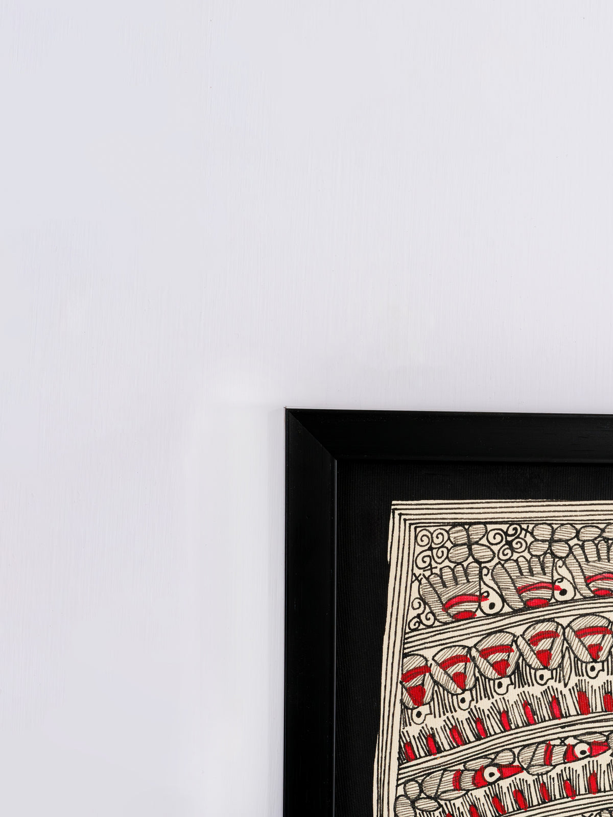 Anant Chakra, Madhubani mandala wall art made to order and framed in wood