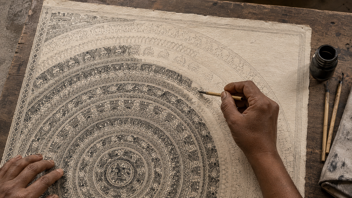 Ivory Mandala Wall Panel