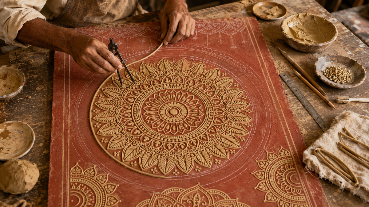 Imperial Terracotta Lippan Panel