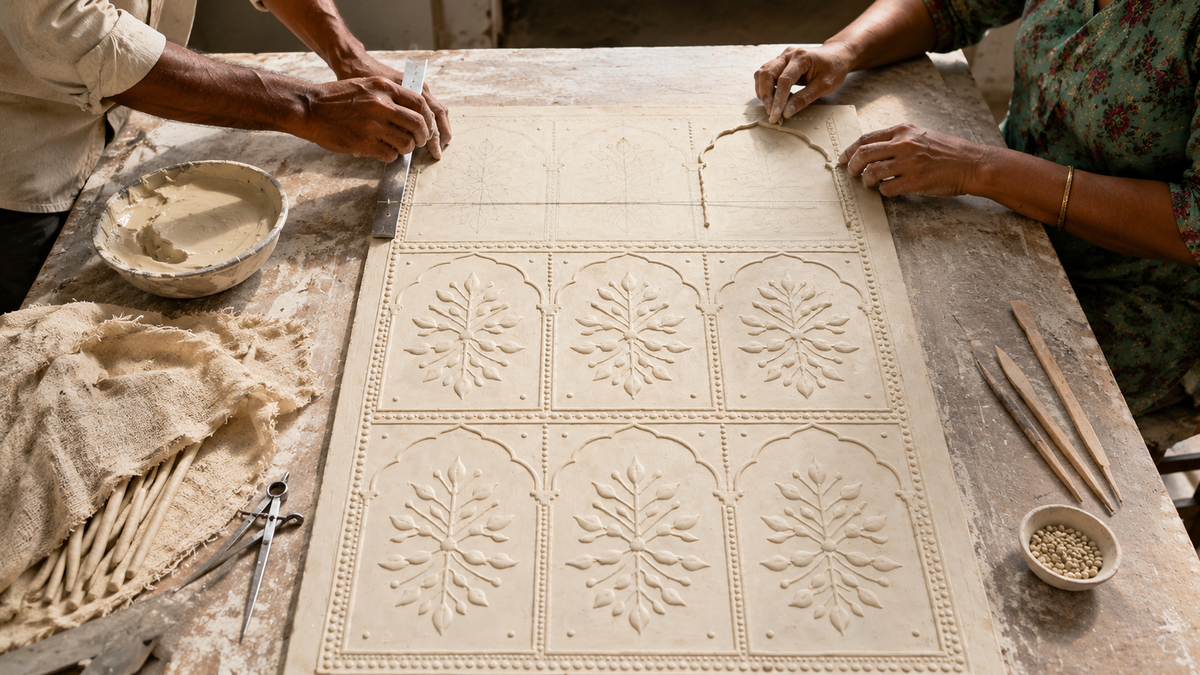 Ivory Cartouche Grid
