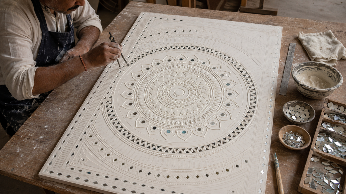 Ivory Lippan Wall Panel