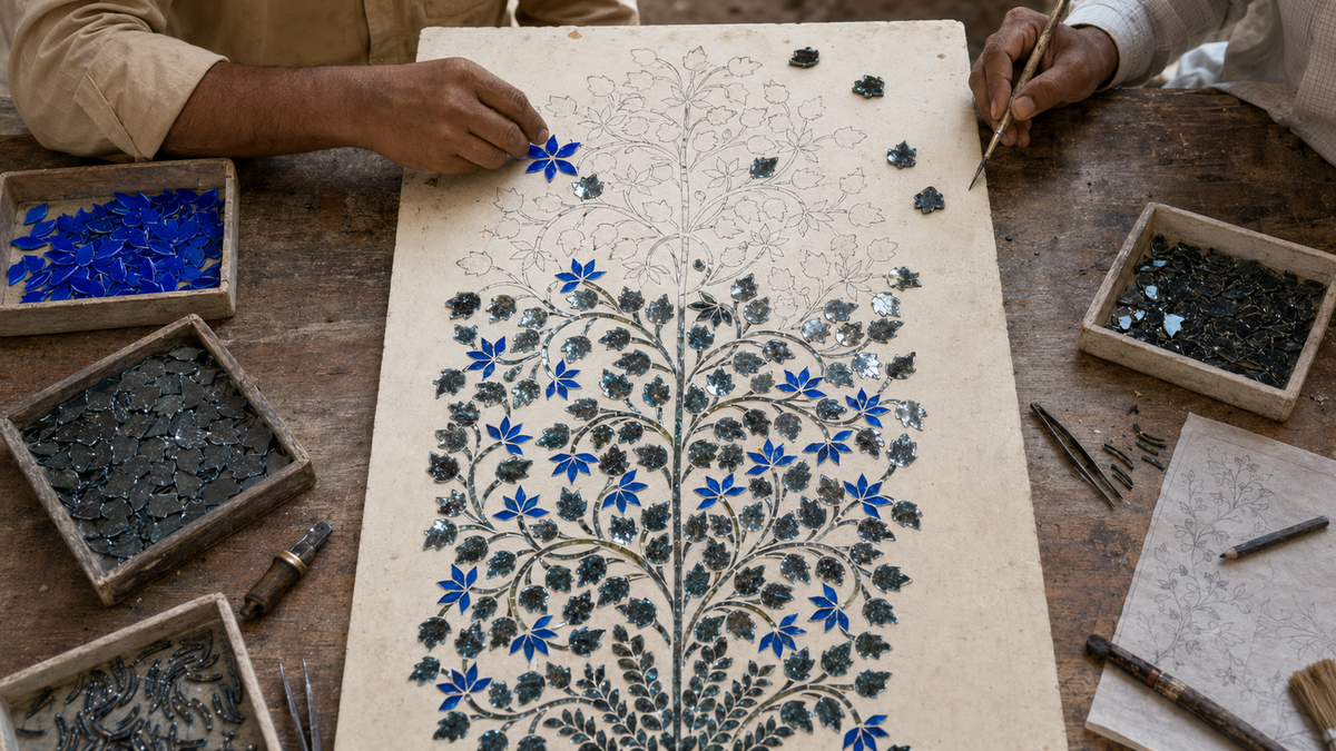 Noor Glass Garden Azure