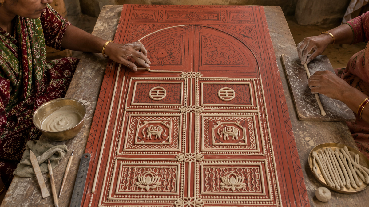 Terracotta Lippan Royal Arch Panel
