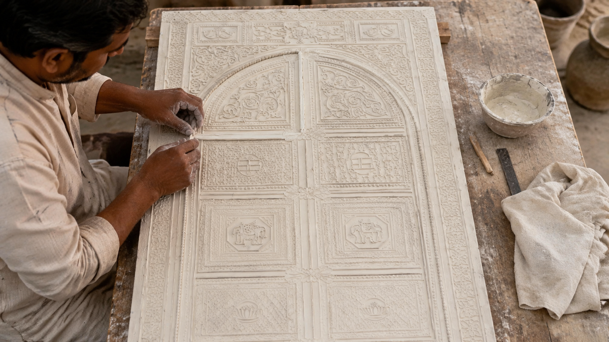 Terracotta Lippan Royal Arch Panel