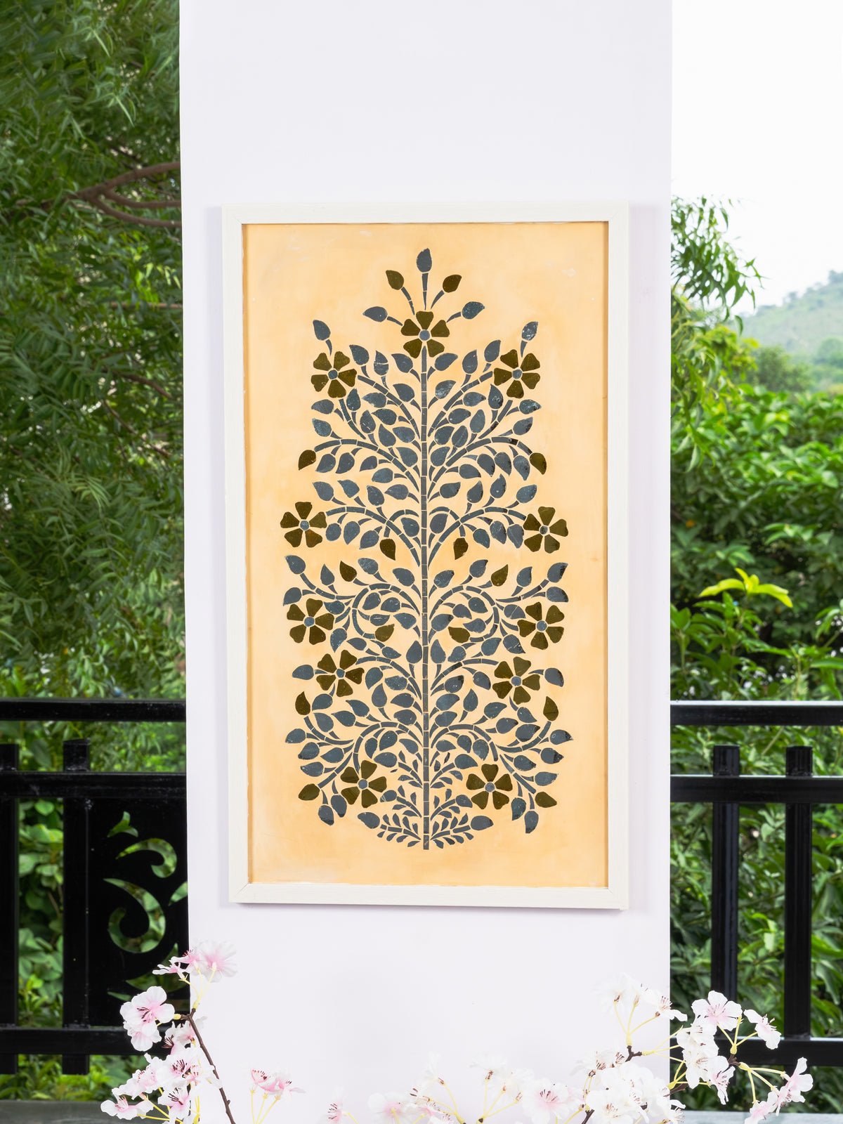 Azure Bloom Tree in a white frame